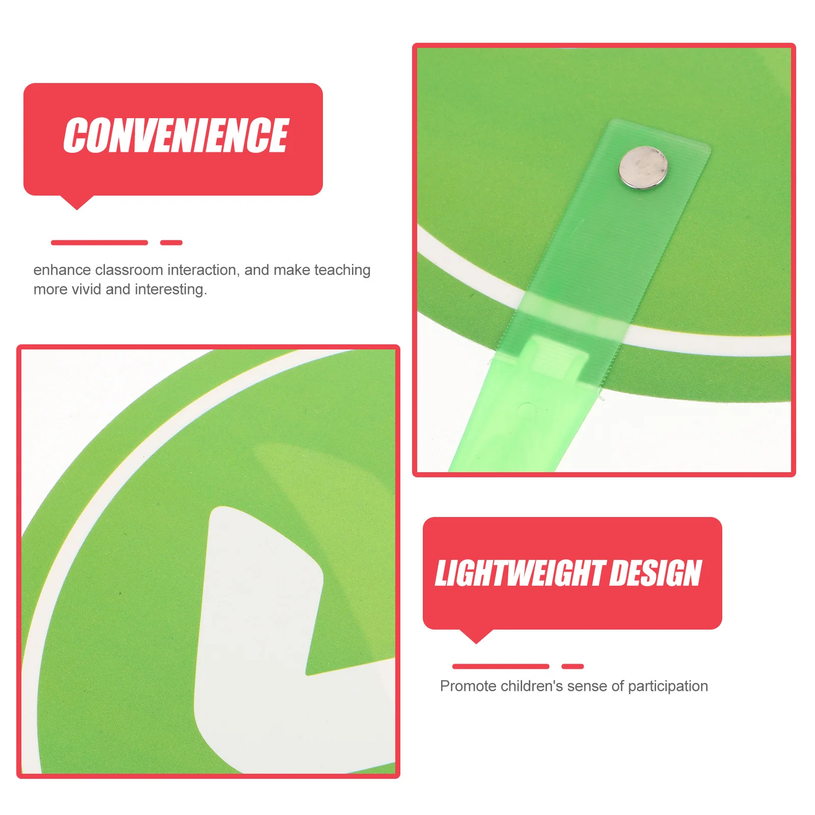 4 قطع من مجداف الإجابة التفاعلي، مجاذيف التصويت البلاستيكية خفيفة الوزن لأنشطة الفصول الدراسية لرياض الأطفال، مزدوجة الجوانب، نعم لا #3