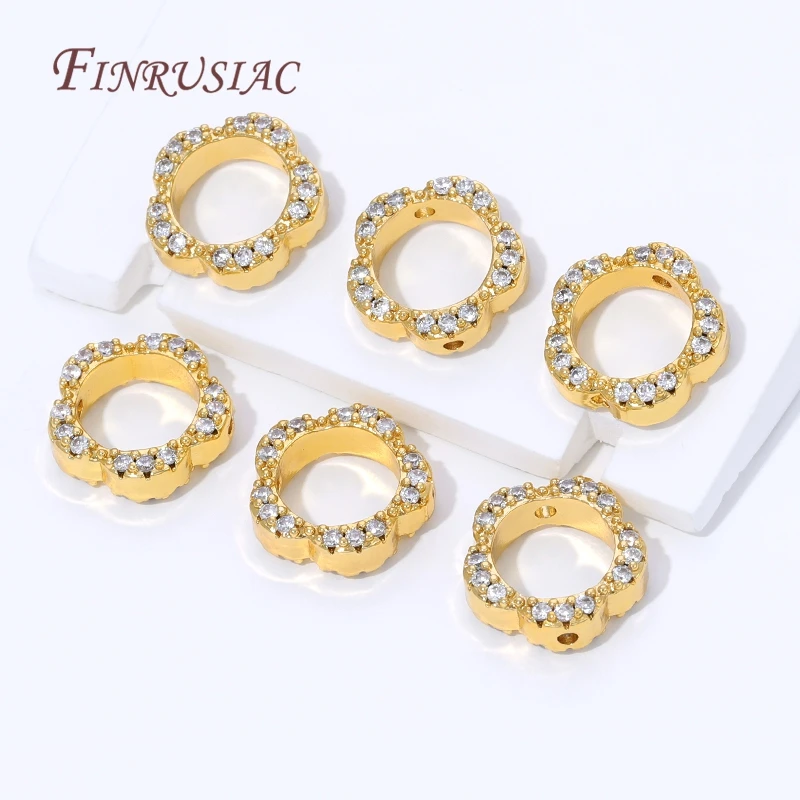2/4/6Pcs 18K Gold Plated Brass Bead Frame,Flowers Bead Frame,Jewelry Making Supplies,DIY Necklaces&Bracelets Accessories image 5