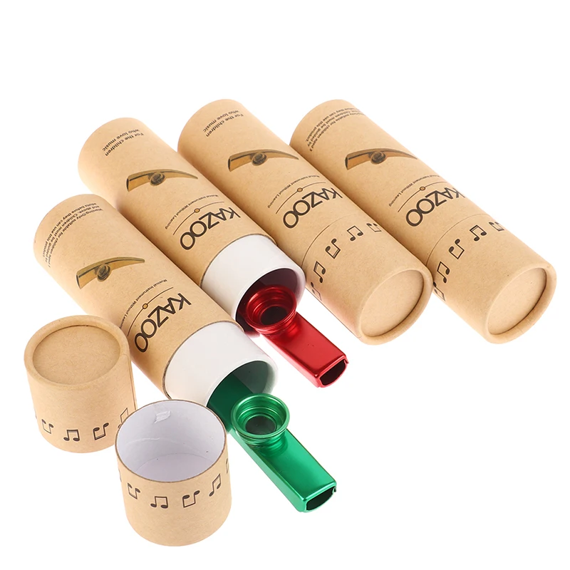 Metal Kazoos with Box Musical Instruments Flutes Diaphragm Mouth Kazoos Musical Instruments Good Companion for Guitar