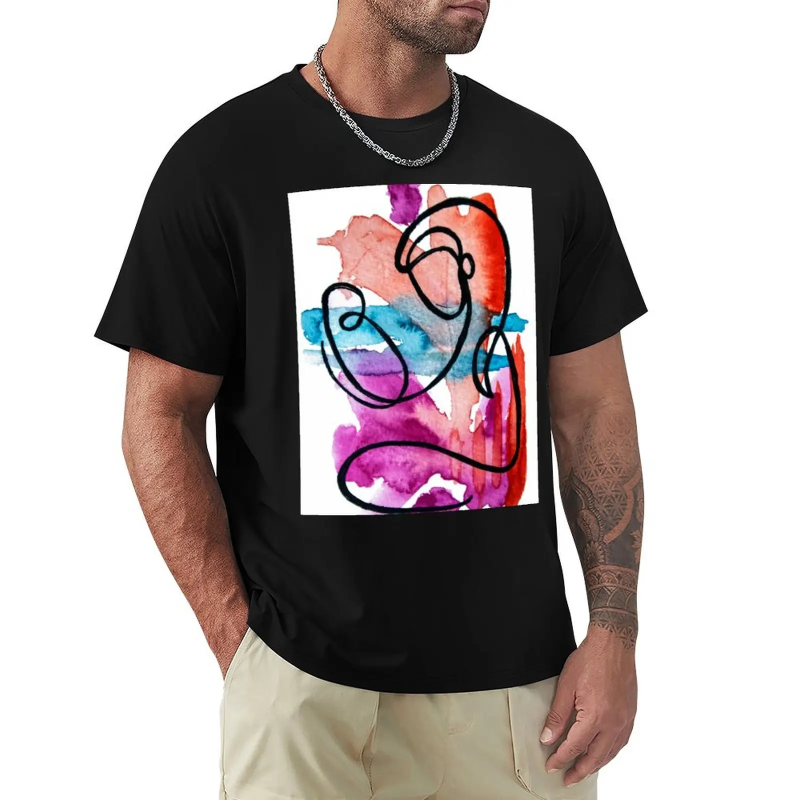 

Colorful Women: Mother and Baby Line Drawing T-Shirt sweat blue archive korean fashion anime tshirt shirts for men graphic tees