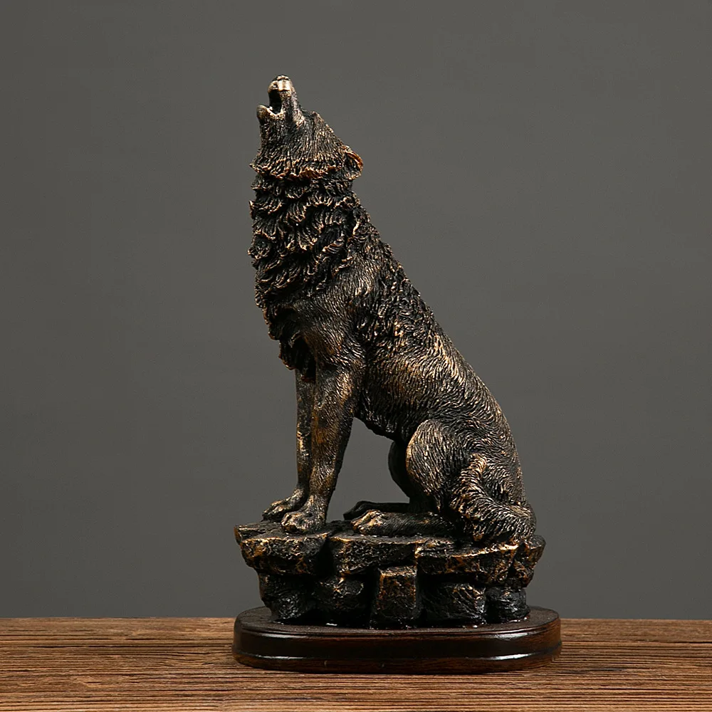 

Ревучий волк в американском стиле, животные, украшения, реалистичный креативный сад, открытый двор, статическая смола, украшение для винного шкафа