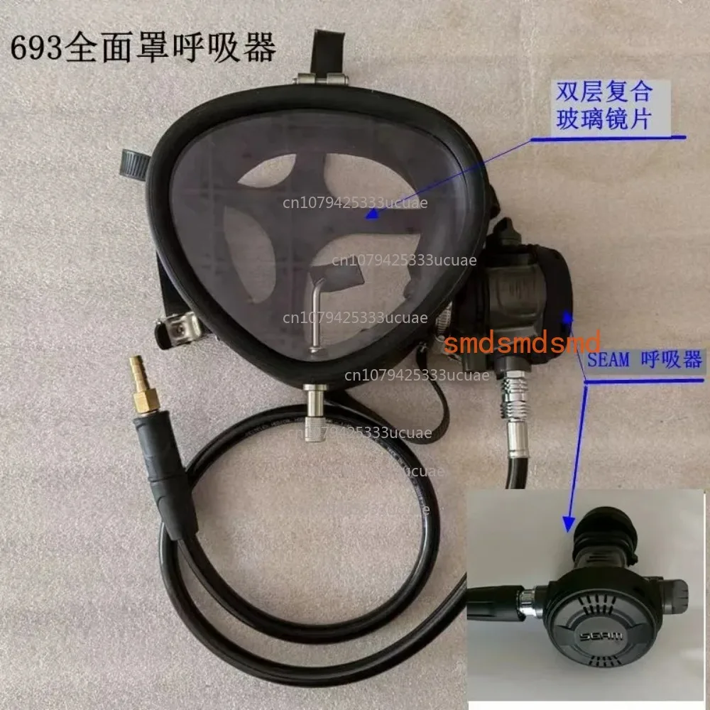 Improved 693 Full Mask Respirator Professional Diving Mask Scuba Regulator Self-priming Breathing Adult