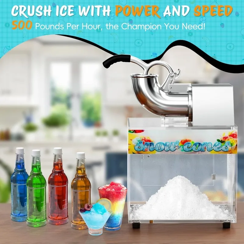 

Машина для производства снежных конусов, 48 л, коммерческая машина для производства бритого льда 500 фунтов/ч для снежных конусов, электрическая машина для изготовления пушистых снежных конусов мощностью 300 Вт