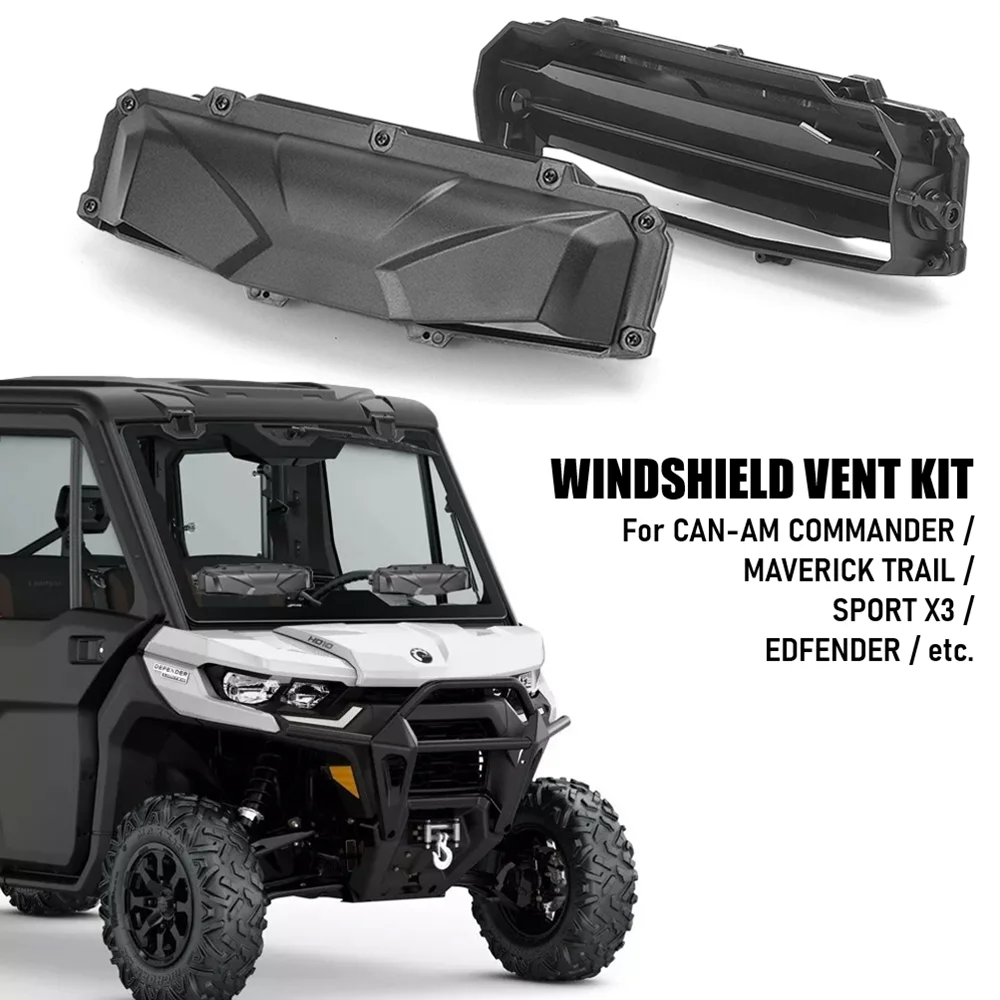 For Can-am Maverick X3 Trail Sport Compatible With Polaris RZR 800 900 1000S UTV Windshield Roof Vent Install Kit Defrost Defog