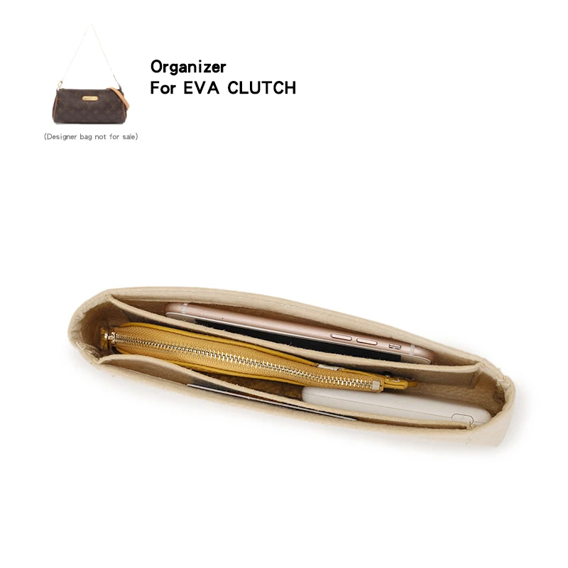 Fit Voor Eva Clutch Vrouwen Kleine Tas Organizer Cosmetische Insert Met Telefoon Zakken Toilettas Pouch Voelde Liner Inner Bag Shaper