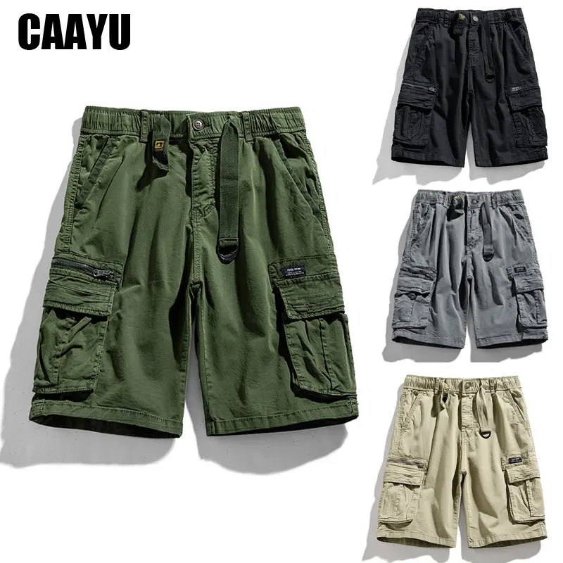 CAAYU Summer Men Cargo Shorts Tactical Short Pants Multi-pocket Shorts Men Oversize Clothing Casual Fashion Jogger Outdoor Pants