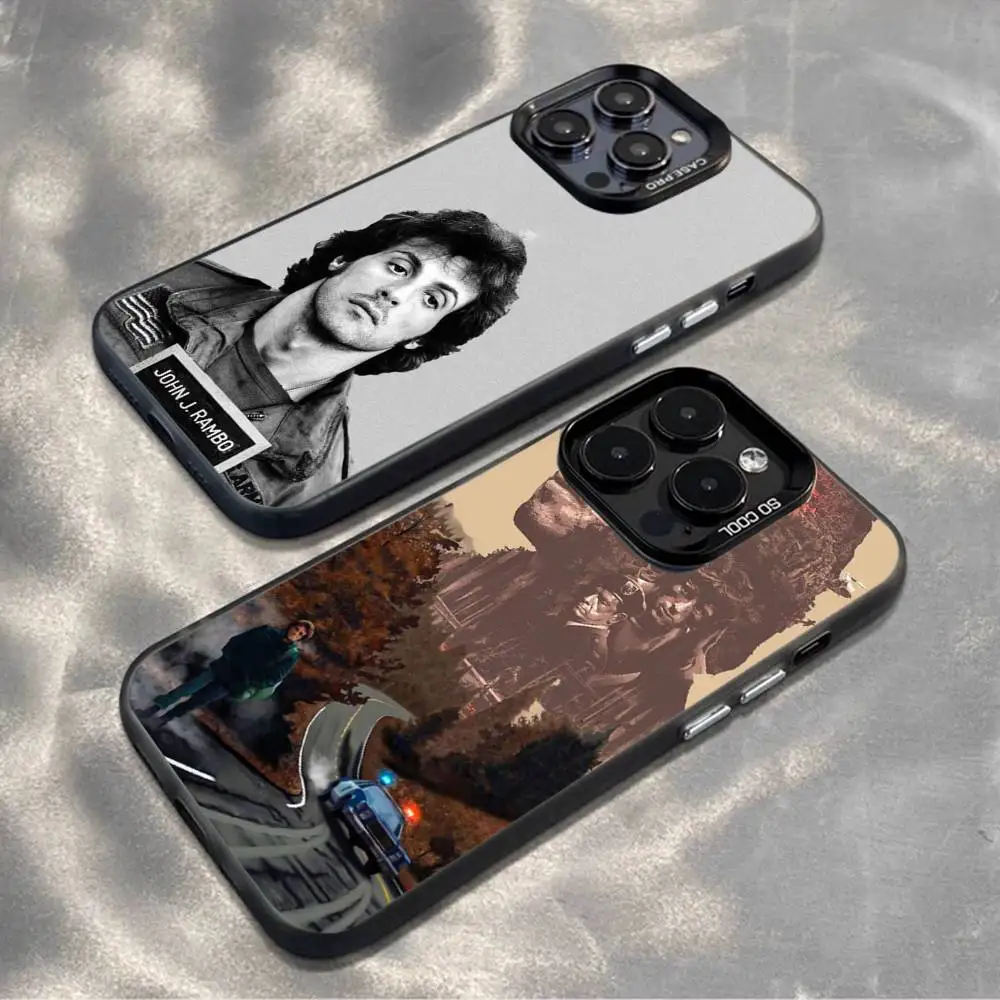 

John R-Rambo Phone Case For iPhone 16,15,14,13,12,11,Mini,Pro,MAX,plus,Black Matte Shockproof Cover