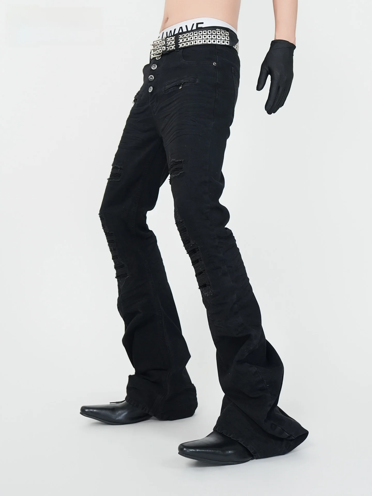 

VE2 k High Street Men's Slim Fit Jeans Long Dra Knife Jeans Casual Wear All Seasons Stretch Denim Pants