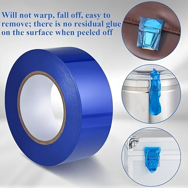 1 Roll Clear Removable Self-Adhesive Surface Protective Masking Film Tape, Blue Protective Window Tape