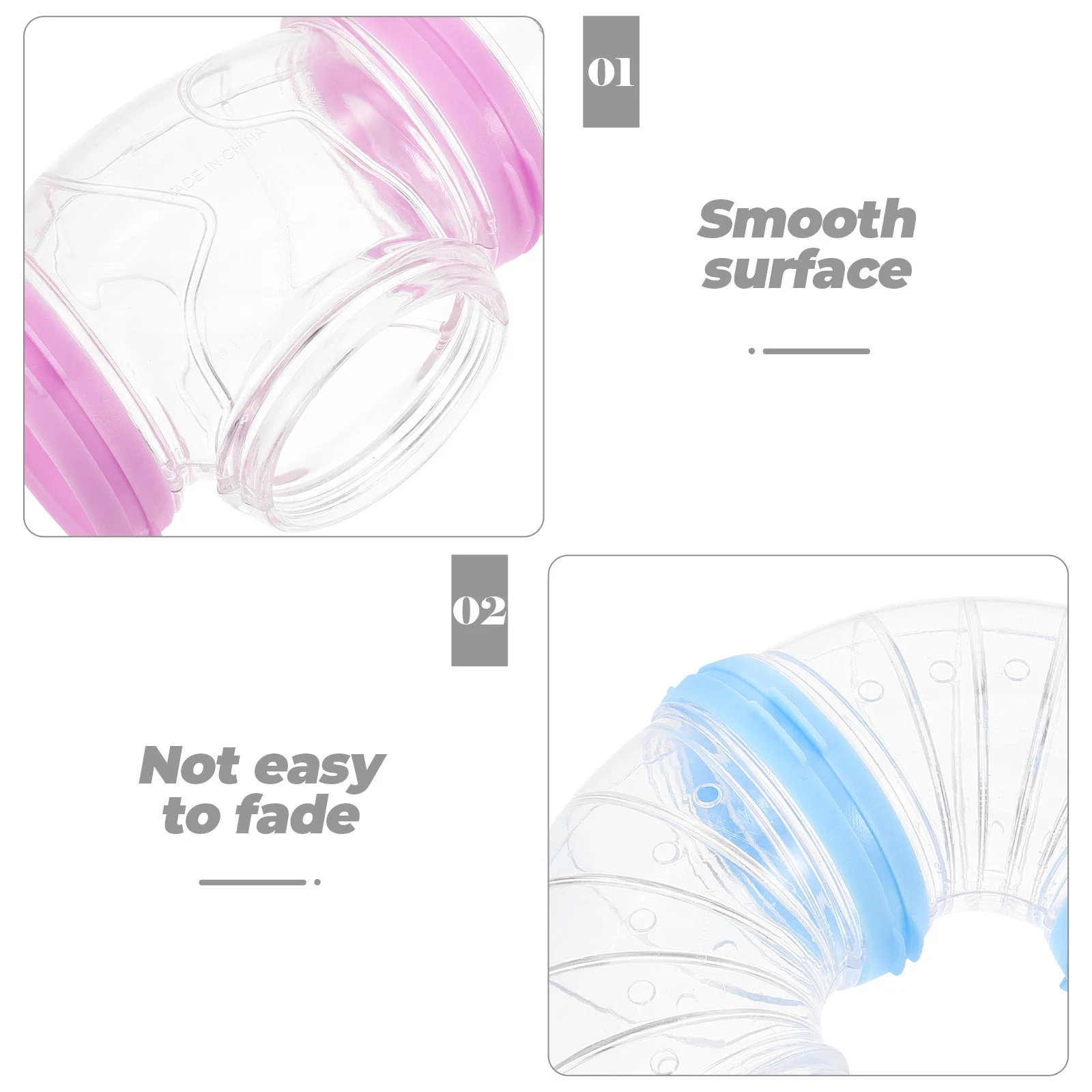 

2Sets Adventure External Pipe DIY Connection Tunnel Hamster Cage Tube Connector Plastic Small Pet Playground Hamster Cage Tube