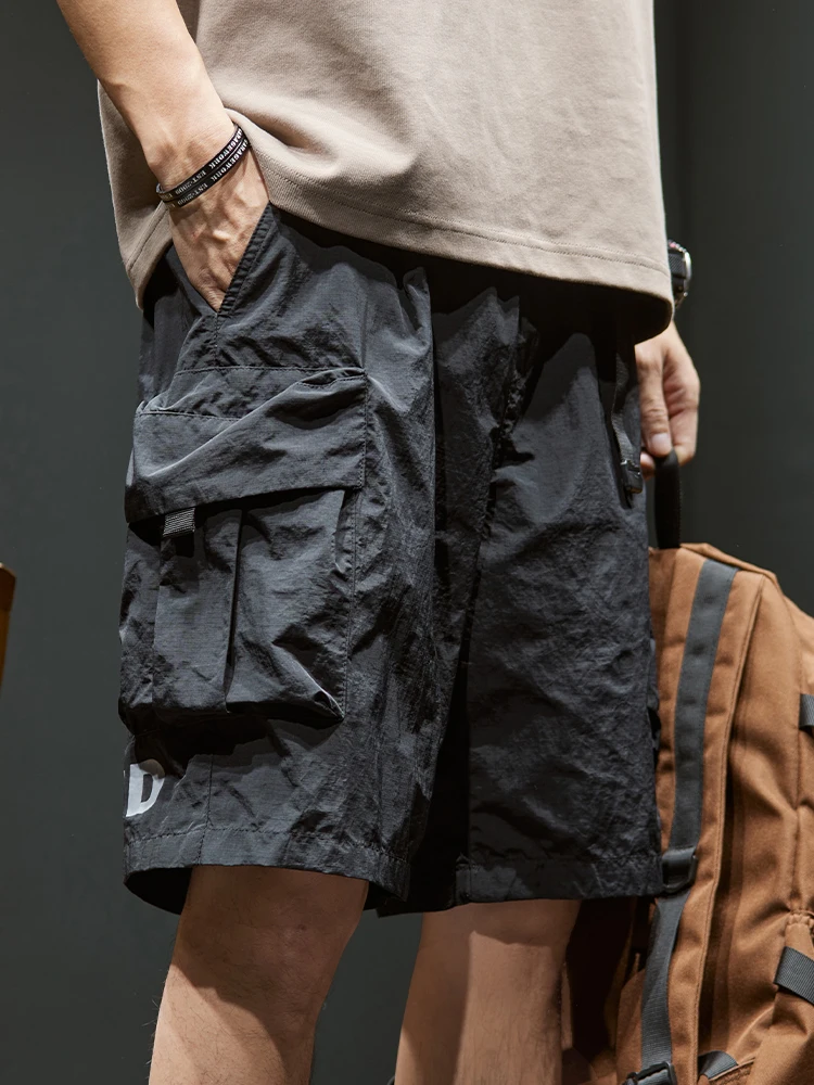 

Легкие летние спортивные брюки из ледяного шелка для мужчин, дышащие, средней длины, быстросохнущие, повседневные, для молодежи...