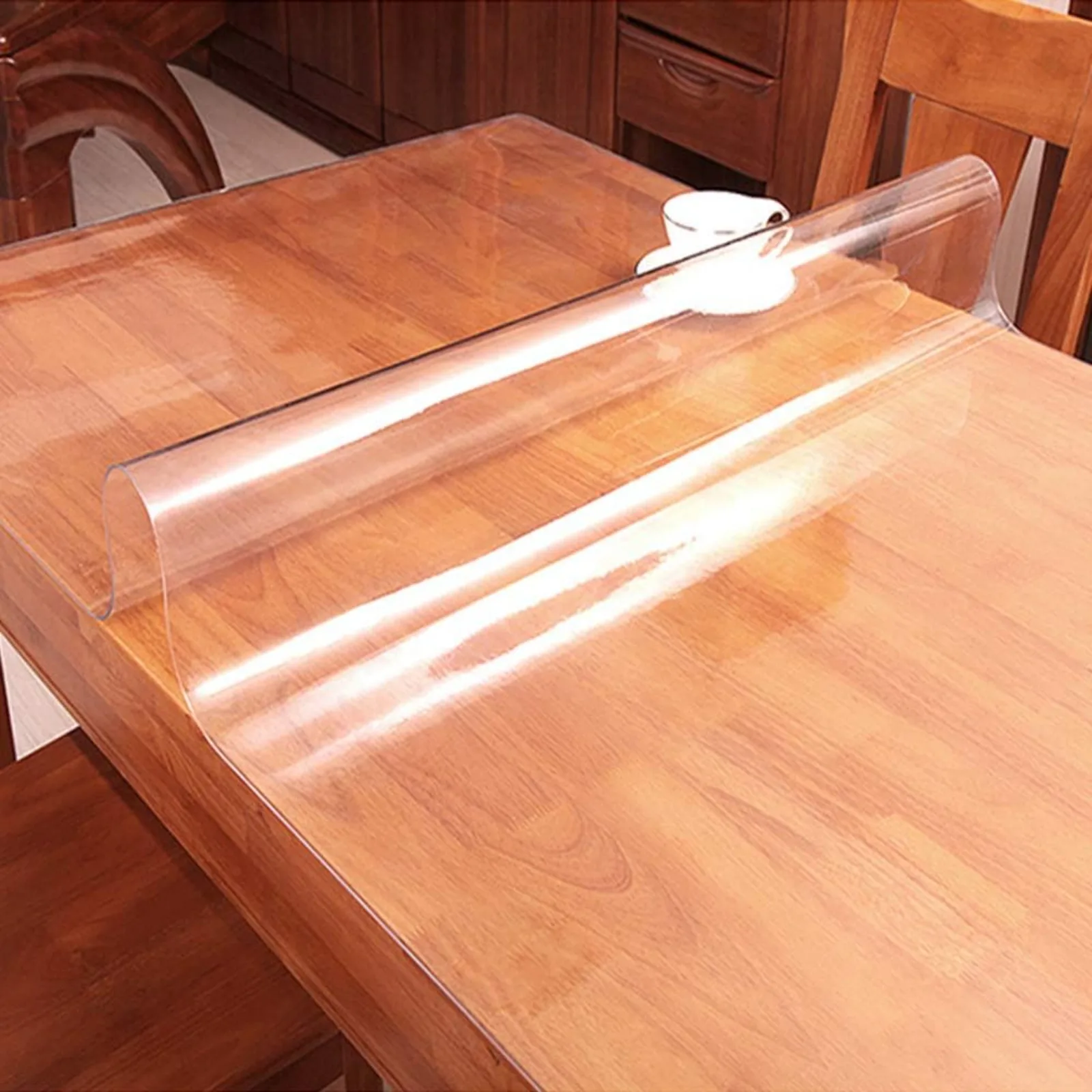 

US Round 60" Dia Clear PVC Table Protector Plastic Furniture Screen Protector Circle Plastic Glass Round Tablecloth Vinyl