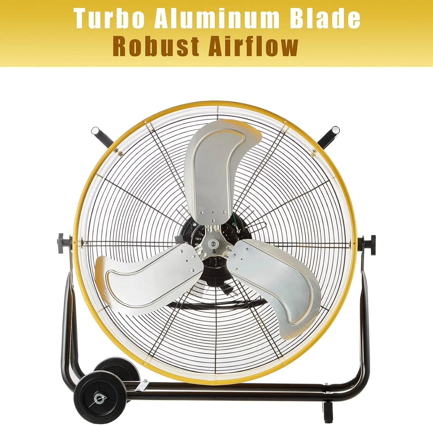 

24" Industrial Drum Fan 8800 CFM High Velocity 3-Speed Heavy Duty Metal Air Circulator with Casters Handle