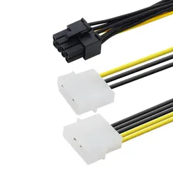 18cm 8Pin To Dual 4Pin Video Card Power Cord Y Shape 8 Pin PCI Express To Dual 4 Pin Molex Graphics Card Power Cable