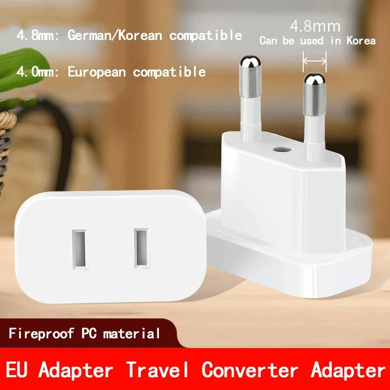 1 stuks 4,8 mm stekkeradapter VS naar EU Euro Europa stekker stekkerconverter reisadapter stroomconverter uitlaat - afbeelding 2