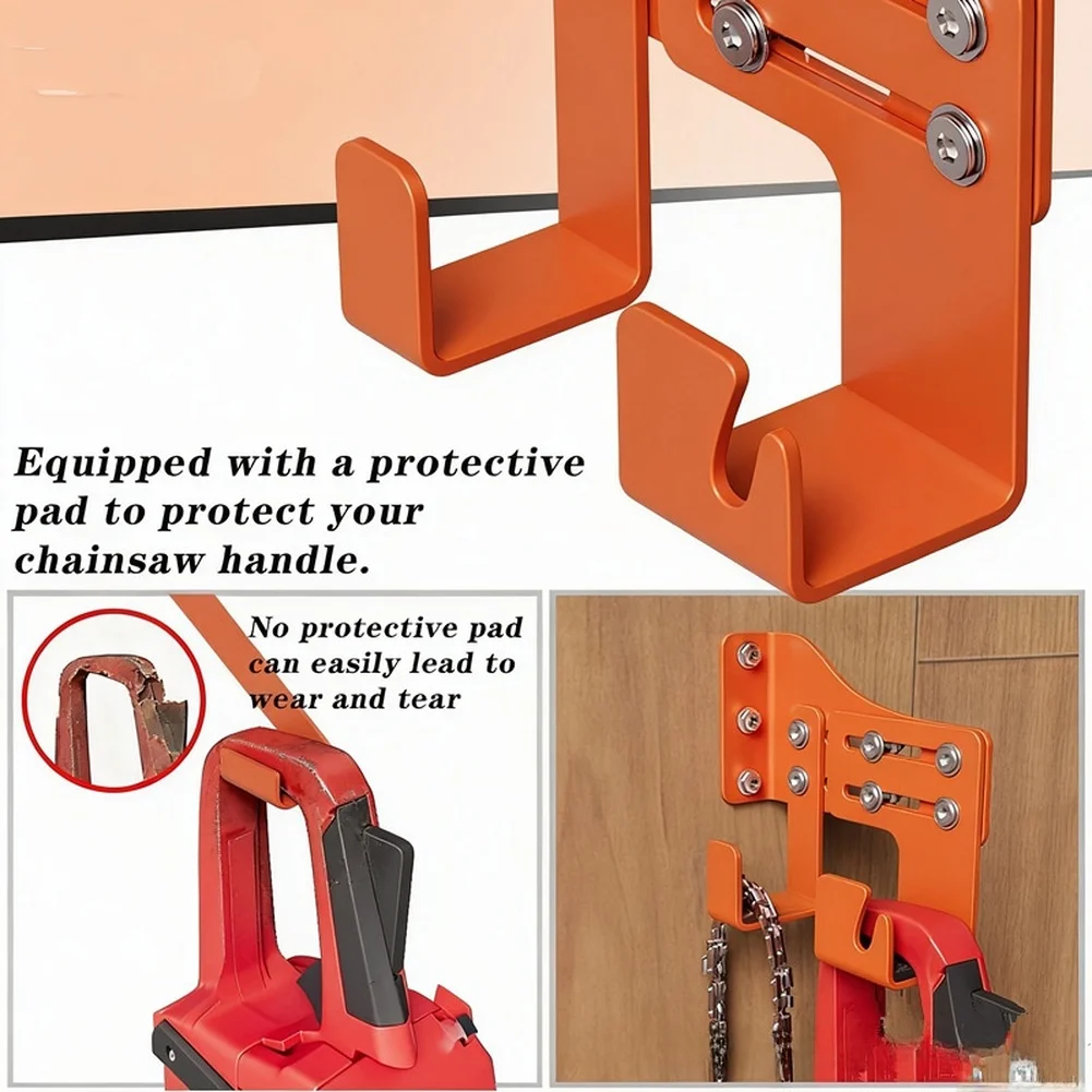 

1pc Chainsaw Wall Mount Holder Metal Heavy Duty Chainsaw Hooks Wall Mount Chainsaw Rack Heavy Duty Bracket For Chainsaws