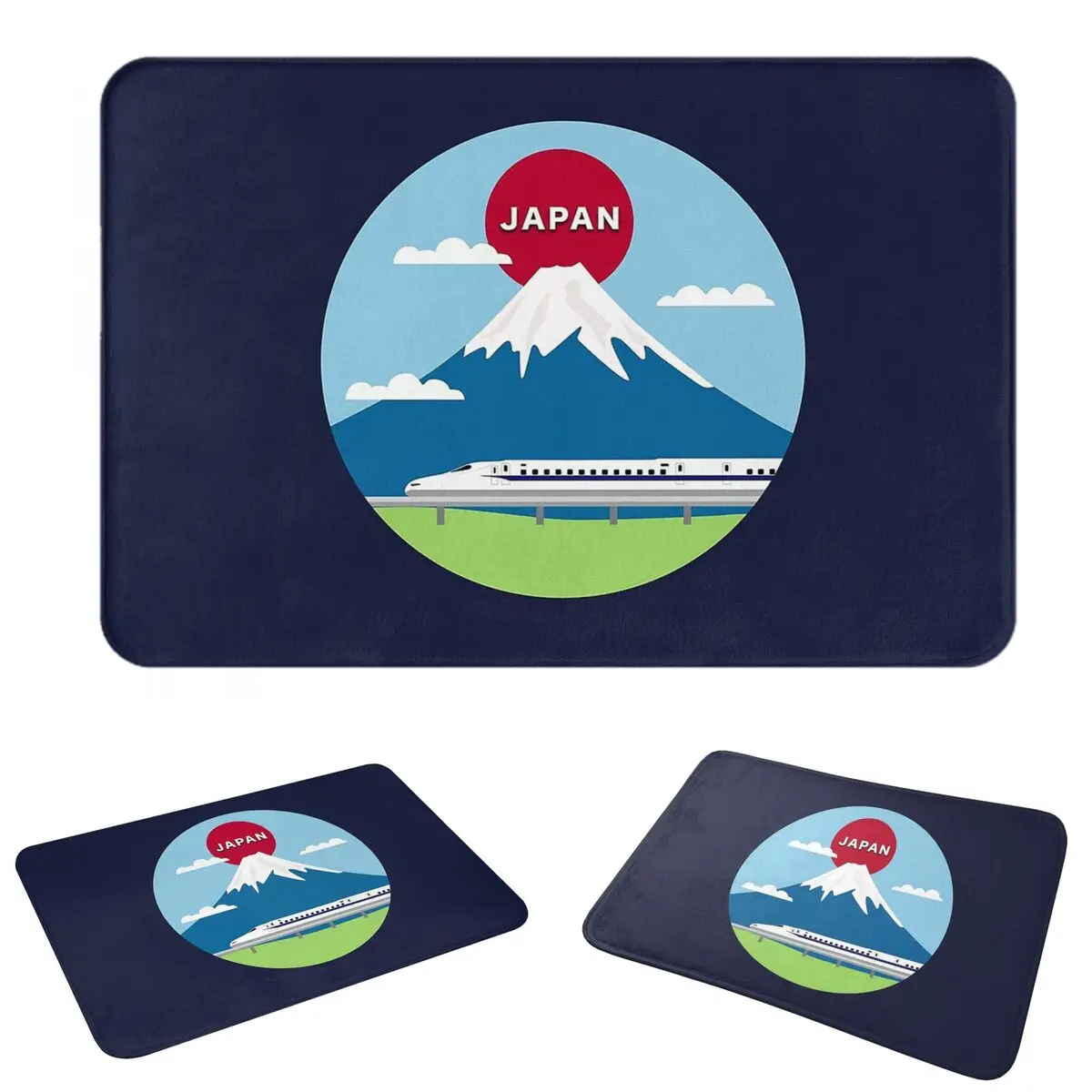 Japanese Shinkansen Bullet Trains Doormat Sand Scraping Carpet Rug Kitchen Entrance Home Floor Mat for Bedroom Footpad Mats