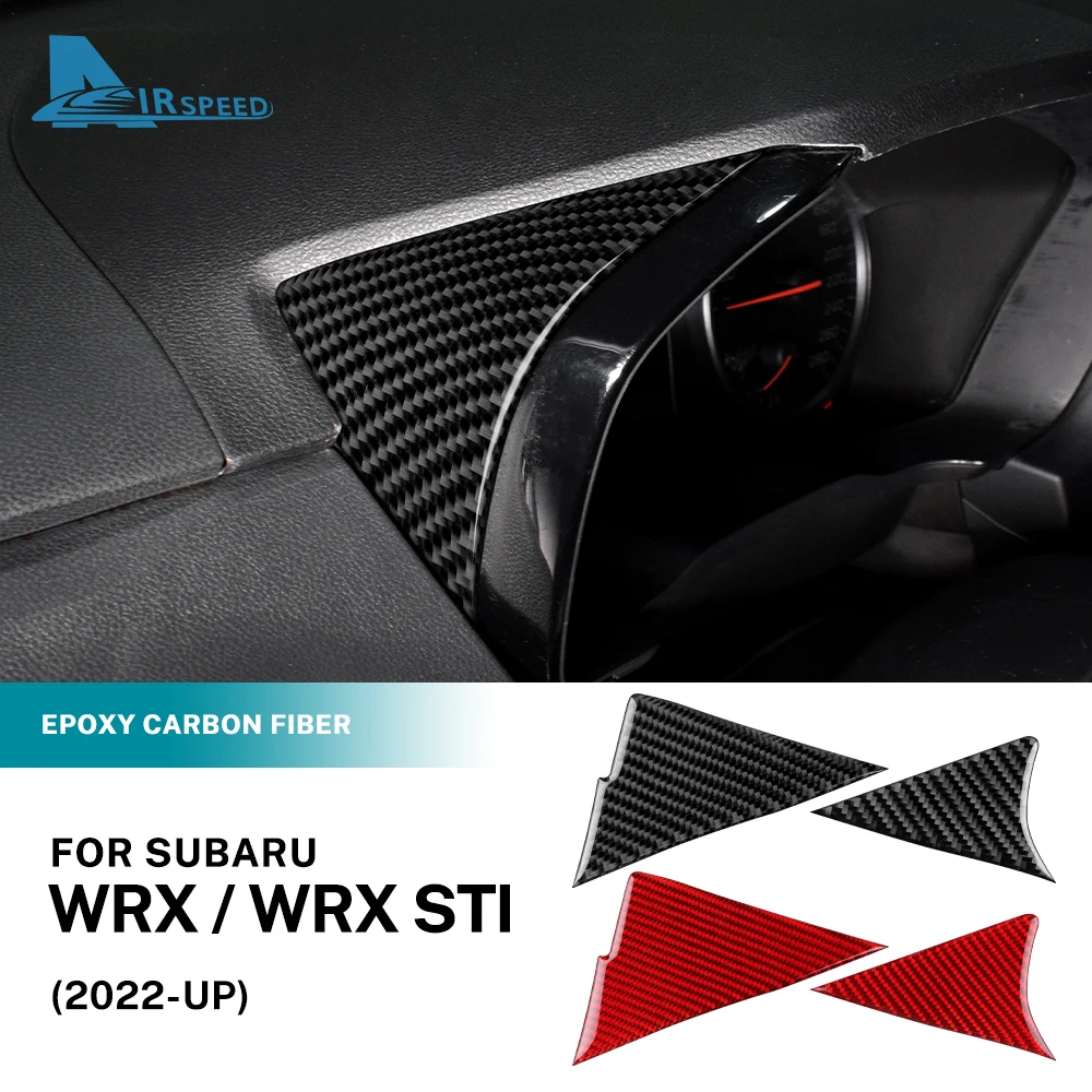 Real Soft Carbon Fiber Sticker For Subaru WRX/WRX STI 2022 2023 Speed Frame Triangle Decoration Trim Interior Accessories