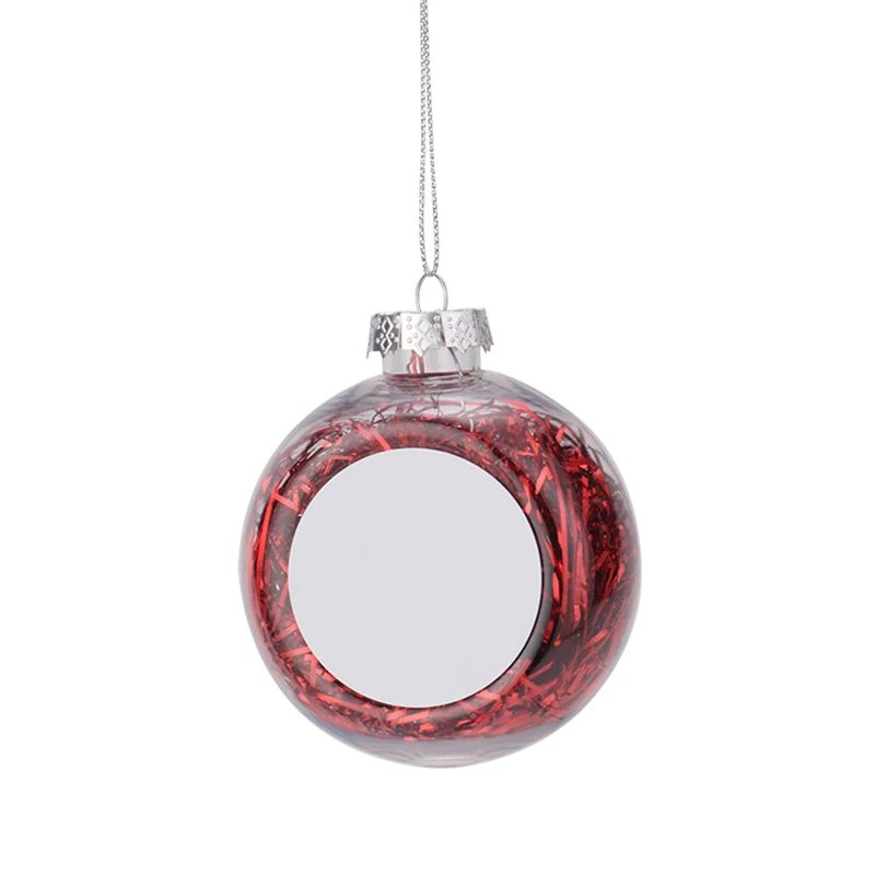 10pcs Size 8CM Sublimation DIY White Blanks Round Shaped Transparent Christmas Ball  Decoration