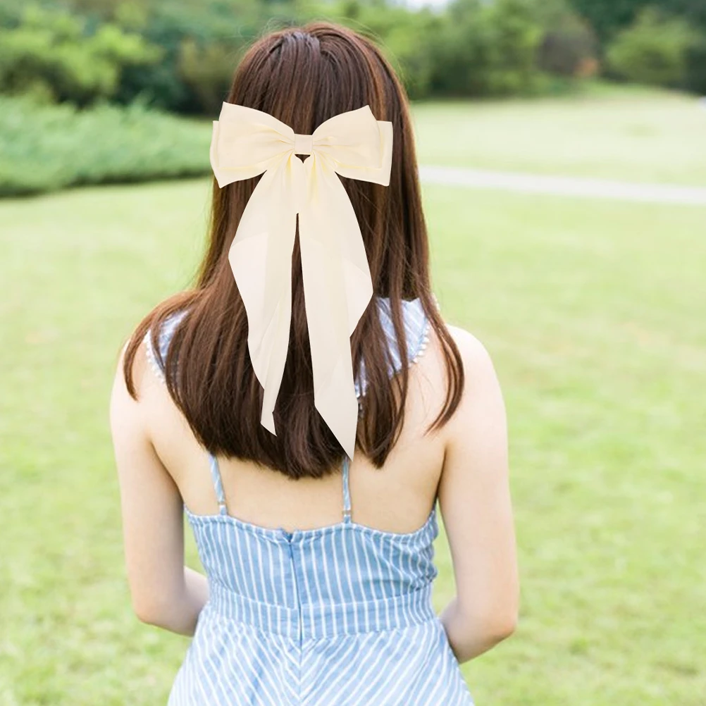 

2 Pcs Bow Hairpin Girls Accessories Fabric Bows Hair Clips Barrettes Ponytail Clip Elegant Fashion Design Versatile Hairstyles