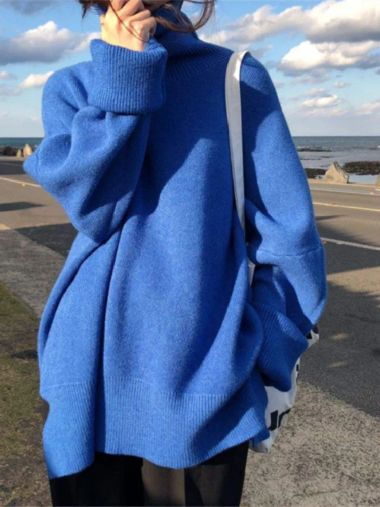 Women Sweater Pullover Female Knitting Overszie Sweaters Long Sleeve Girls Loose Elegant Knitted Thick Outerwear Traf Pull
