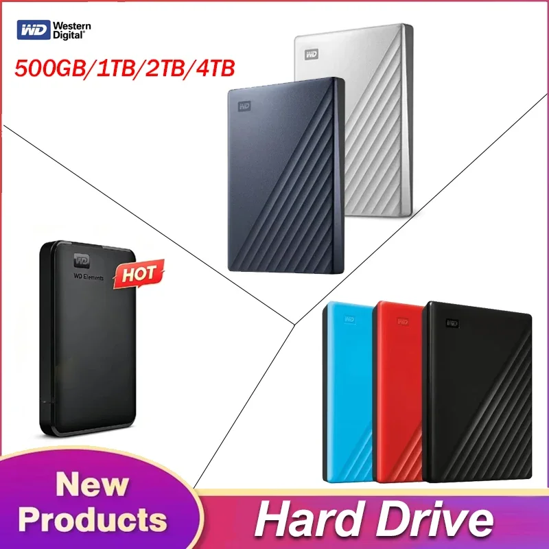 

For WD My Passport Ultra Portable External Hard Drive USB3.0 High Speed Encrypted Mobile Storage 1TB 2TB 4TB For Laptop PC Mac