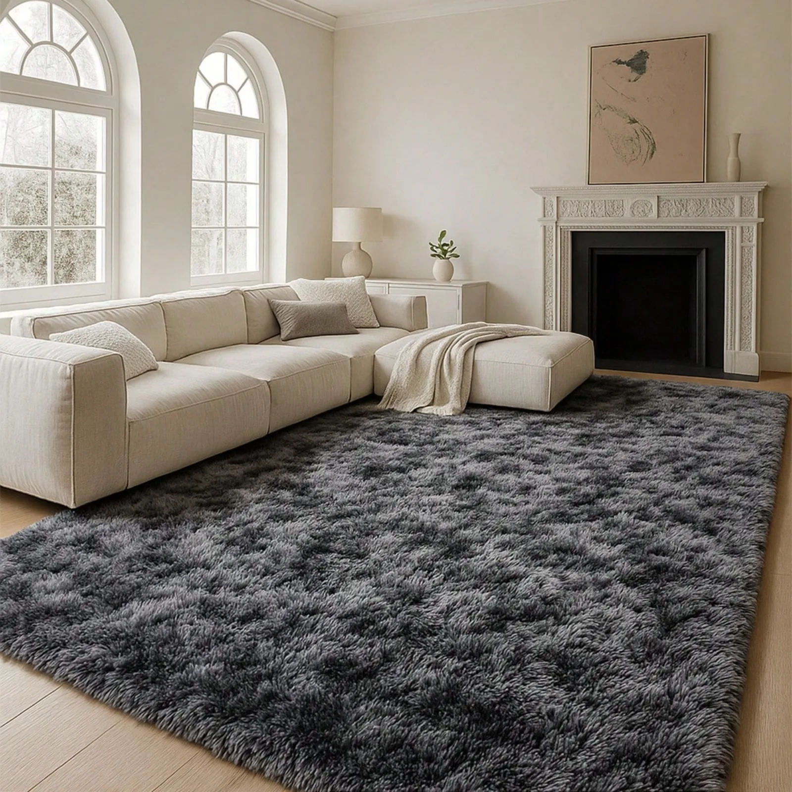 

Soft Shag Area Rugs For Living Room, Fluffy Shaggy Rugs For Bedroom, Luxury Modern Plush Carpet For Dorm, Apartment, Indoor Home Decor, Upgrade Non-Slip Cozy Accent Rug For Floor Protection And Style, Room Decor.