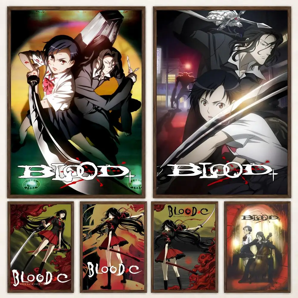 Dark Horror Anime Blood-C Poster Self‑Adhesive Waterproof Poster Sticker Coffee House Bar Wall Art Home Decor