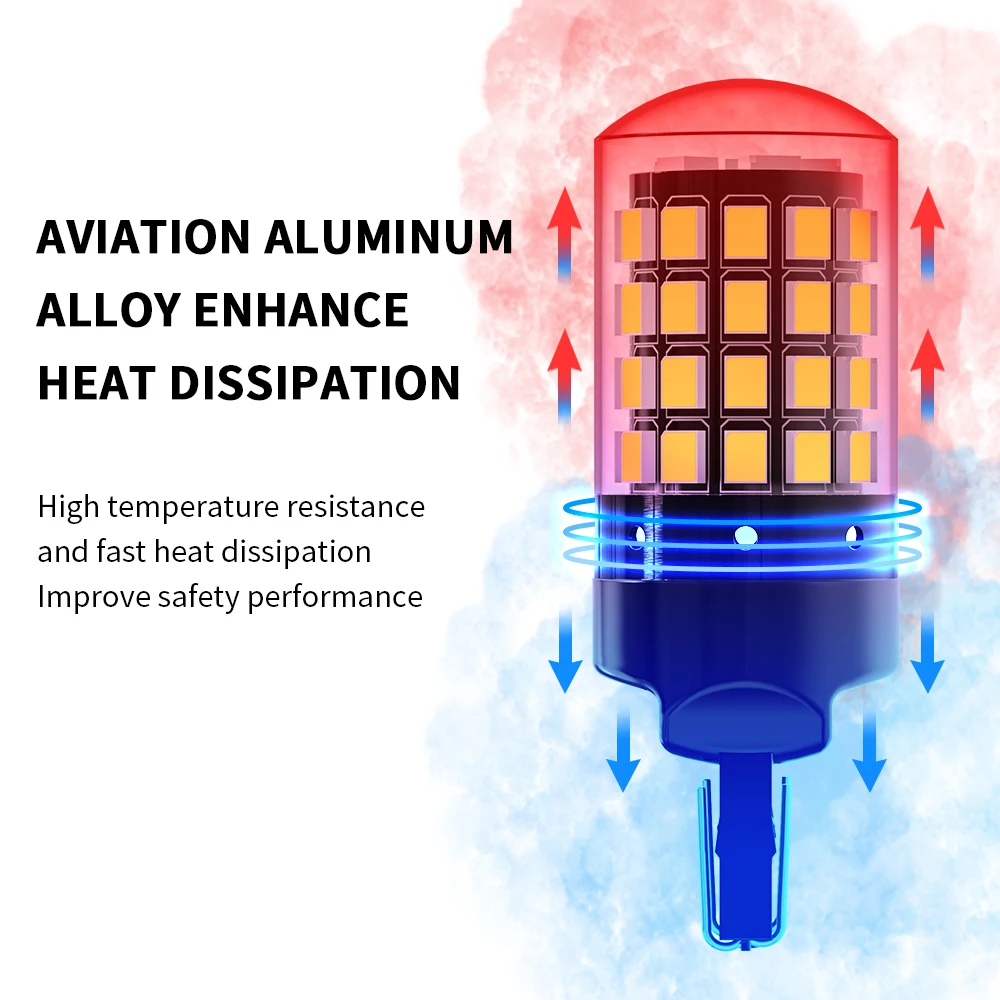 2x 1156 BA15S P21W BAU15S PY21W 1157 P21/5W BAY15D 7443 7440 LED Bulbs 2835 54smd CanBus Lamp for Turn Signal Reverse Tail Light
