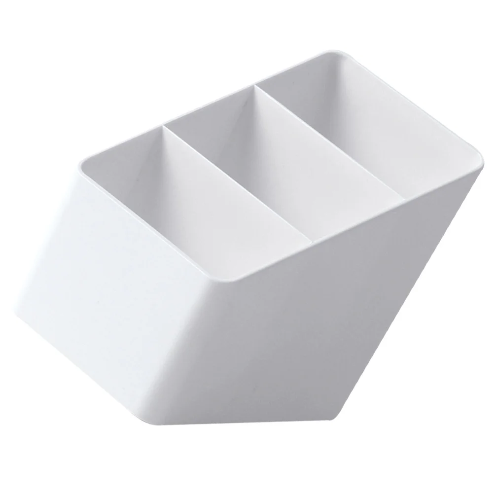 Remote Control Desktop Organizer Storage Box Three-Compartment Makeup Cosmetics Storage Holder Pen Case Office Desk Organizer