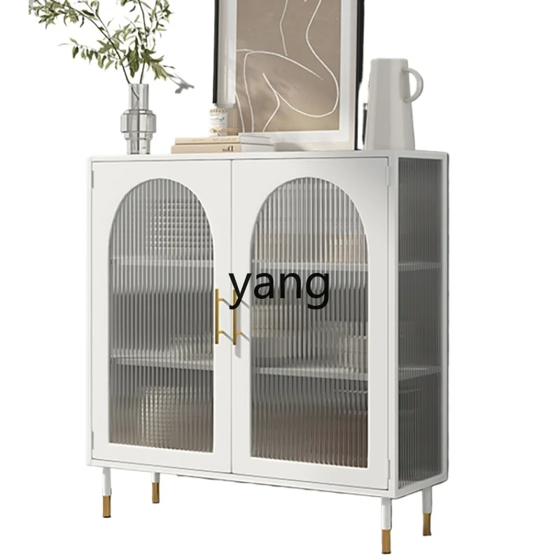 Yjq Changhong Glass Sideboard Cabinet Light Luxury Ultra-Thin Kitchen Storage Modern Simple Storage Storage Wine Cabinet