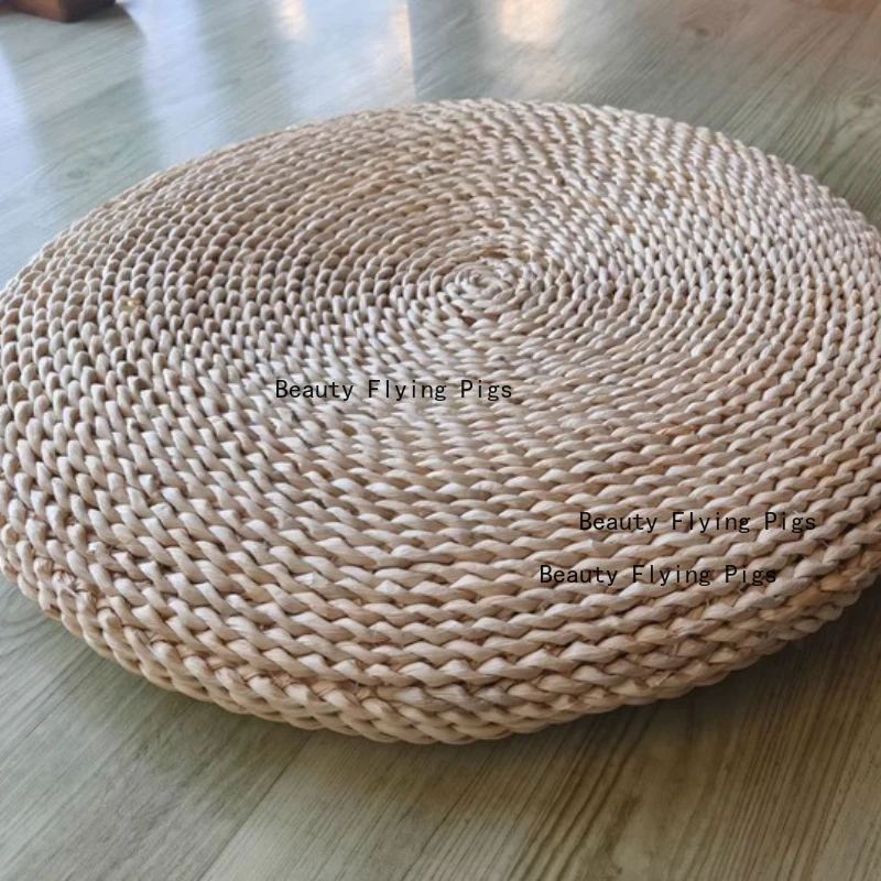 Japanese Style Corn Husk, Futon, Grass Mat, Round Tatami Cushion on The Ground, Portable Cushion for Home Use, Meditation Mat