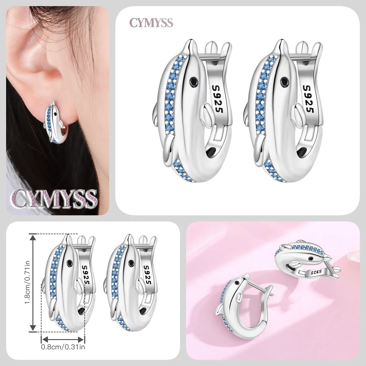 2026 NEU Original Einfache 925 Sterling Silber Niedliche Schlafende Katze Creolen für Damen Mode Feiner Schmuck Geburtstagsgeschenke – Detail 31