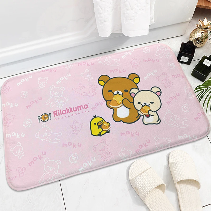 Bath Foot Mat Non-slip H-Rilakkuma Cute Kitchen Corridor Carpet Home Decor Items Custom Doormat Entrance Door Bedroom Rug