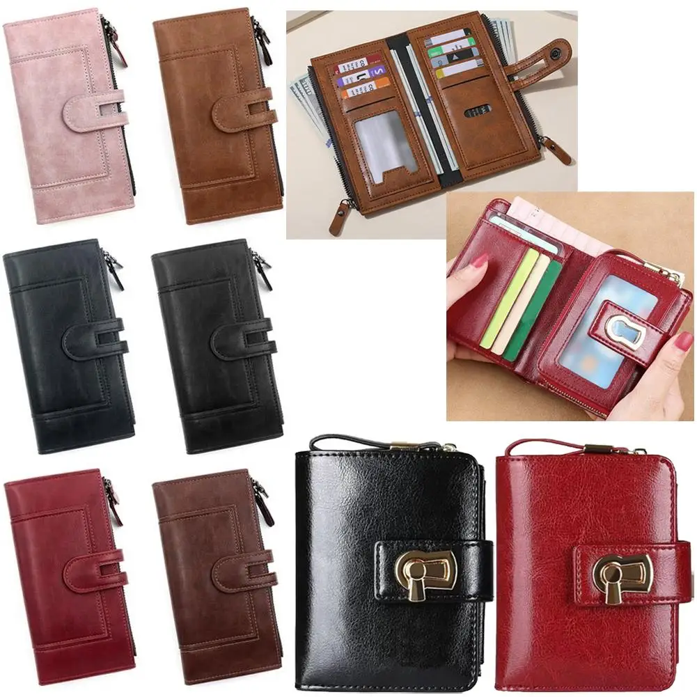 محفظة من جلد البولي يوريثان للنساء حقيبة يد طويلة جلدية ريترو نسائية متعددة الوظائف مضادة للسرقة #1