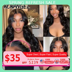 Wow Angel 250% 5x5 HD Lace Closure Glueless Wigs 34in Body Wave Wig Human Hair Wigs Pre Cut Lace Ready to Go Wig For Woman