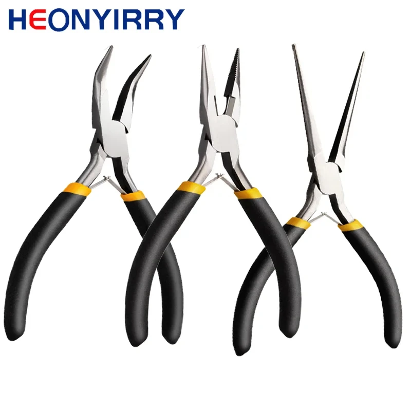 8 Style Portable Durable Carbon Steel Forging Jewellery Pliers Light Weight Making Beading Mini Pliers Tool Round Flat Long Nose