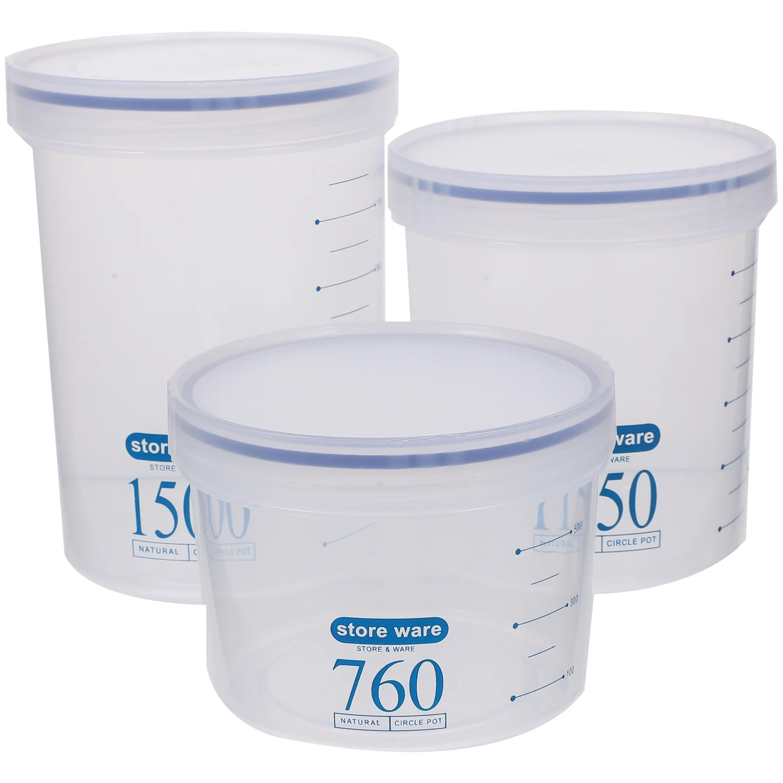 

3pcs Storage Jars 760ml 1150ml Jars With Airtight Lid 1500ml Blue Sealed Airtight Containers Dry Grain Preservation