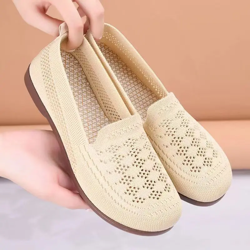 

Women Sneakers Hollow-out Summer Walking Shoes Slip On Flats Non-Slip Casual Shoes Travel Comfortable Mesh Breathable Loafers