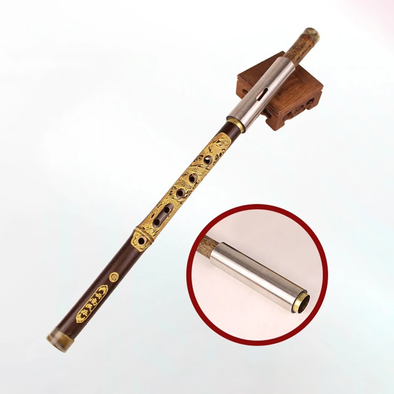 Purple Bamboo Bawu Traditional Transverse Flute Adults Beginners Learning Bawu Portable Detachable Wind Musical Instruments