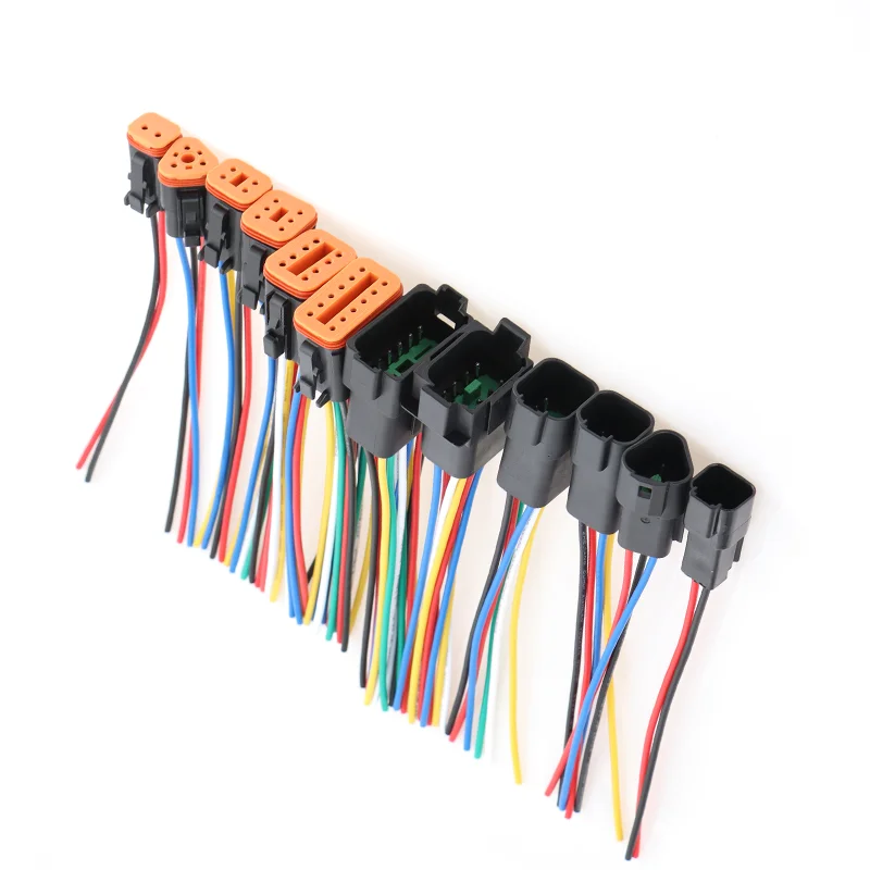 1Set Waterproof Automobile Wiring Harness Set 2/3/4/6/8/12 Pin Black Connector 16cm Male Female Plug for Car Electrical Wiring