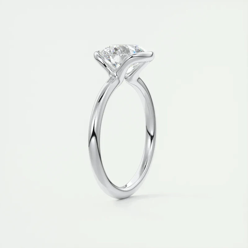Lnngy 6,5 MM 1CT Half Bezel Moissanit Ring für Frauen S925 Sterling Silber Solitaire Verlobungsring Zertifizierter Schmuck Geschenk – Detail 9