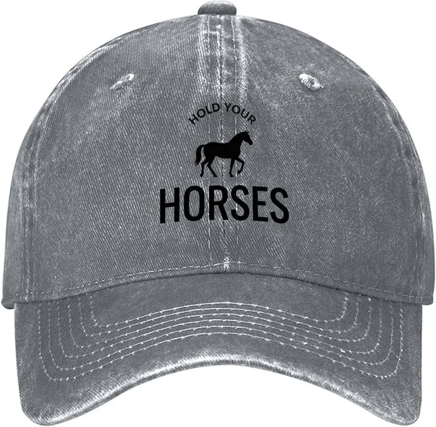 

Бейсбольная кепка с рисунком «Подержите лошади» из полиэстера, регулируемая солнцезащитная повседневная бейсболка