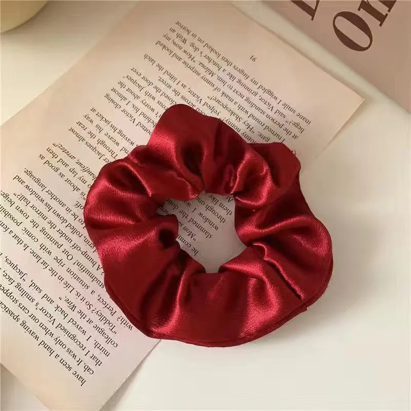 Satin Scrunchies Girls Elastic Hair Band Ponytail Holder Ties Rubber Bands Fashion Women Accessories Solid Scrunchy