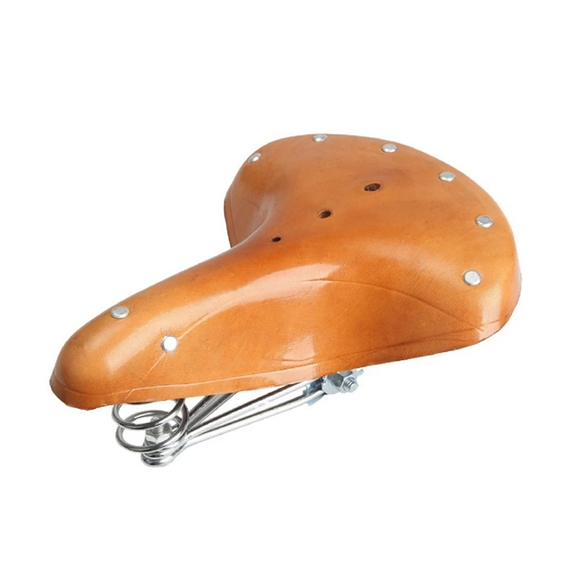 Soft Retro Bike Seat Made Of Cowhide Saddles  Retro Bicycle Seat Men Women Bike Saddle Comfort Cycling Bicycle Seat