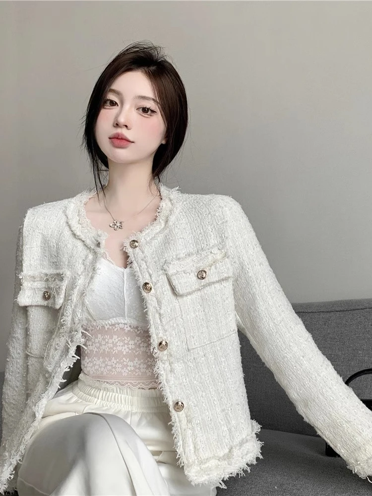 Lined Short Jacket Women's Designer Autumn New Classic Style French Socialite High-end Elegant Top Female Office Lady Coat Sweet