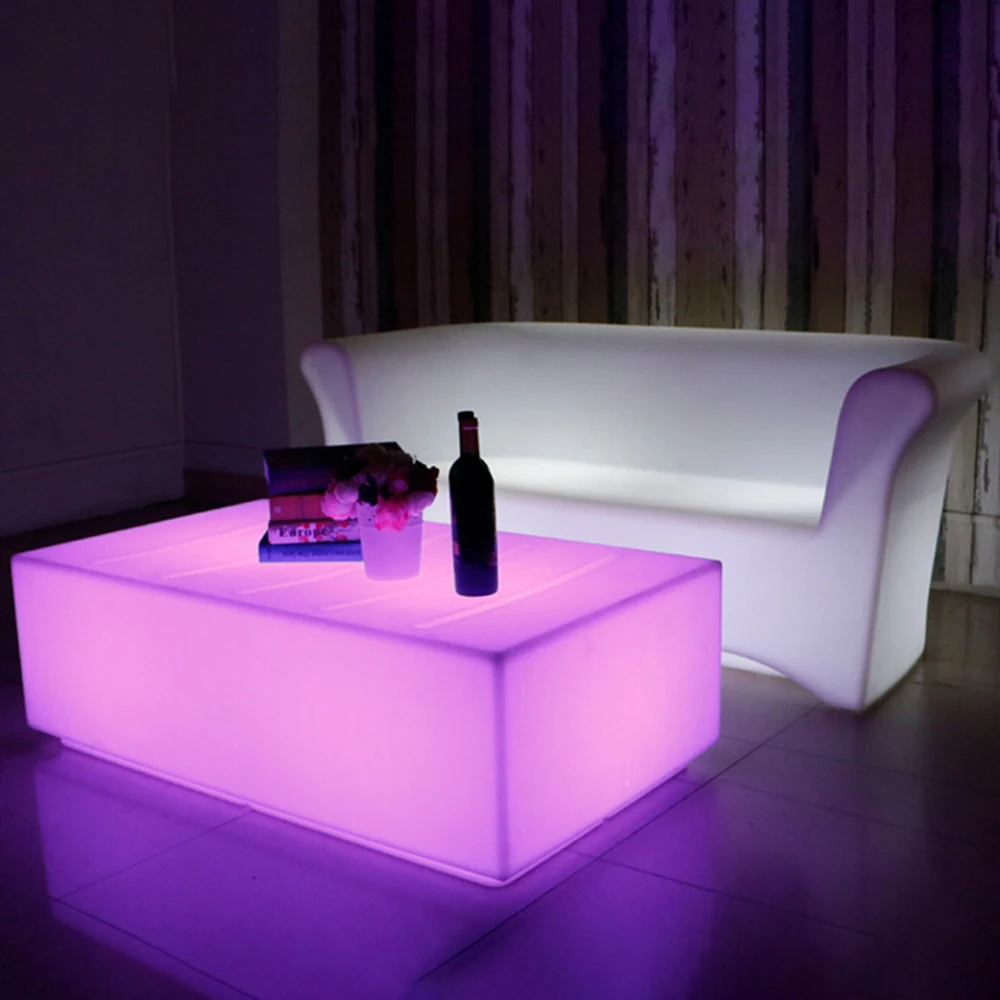 Led Ice Bucket Table And Light Up Double Sofa Set Nightclub Party End Table Modern Led Bar Furniture With Led Light