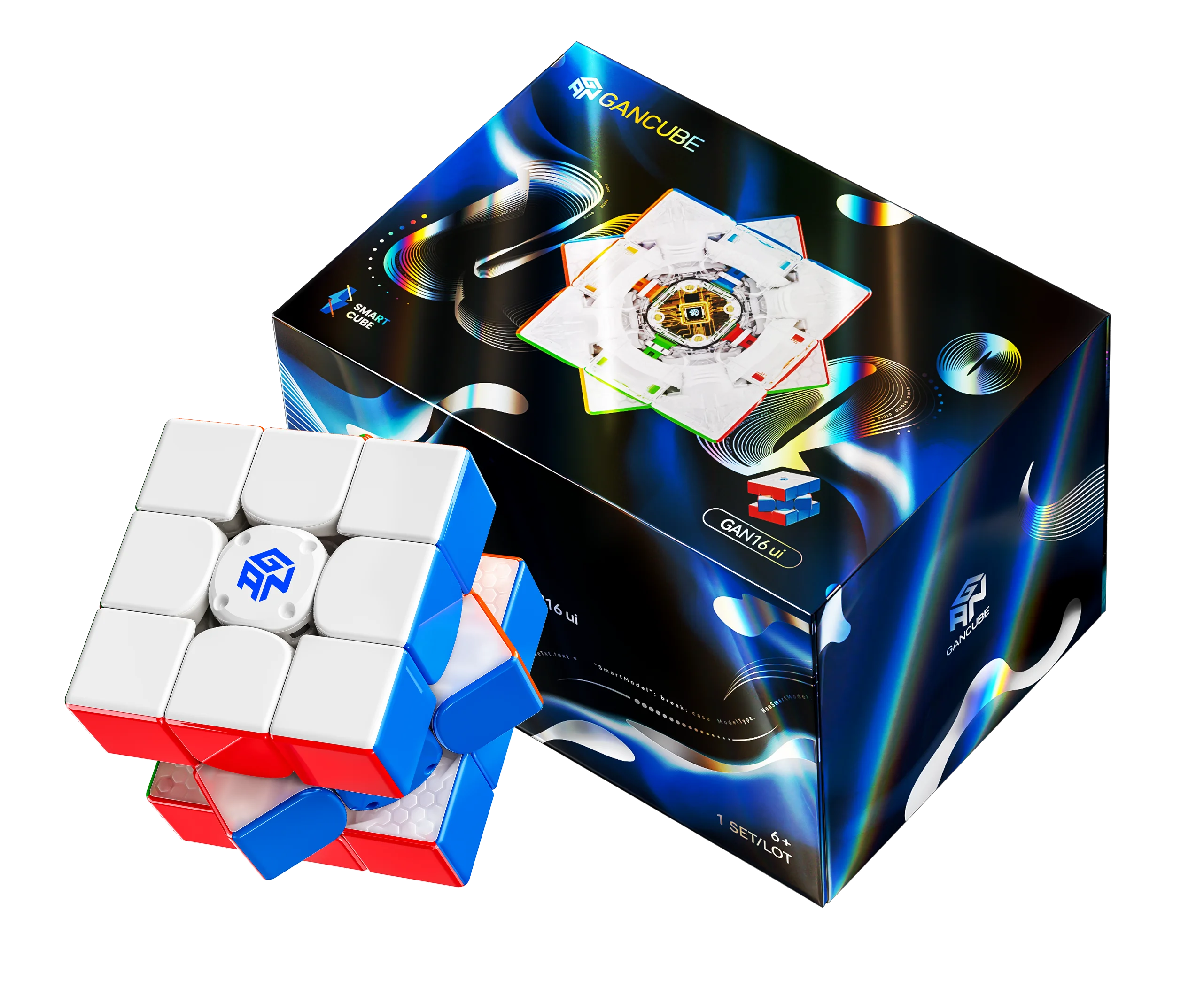 GAN16 UI Maglev Max UV 3X3 Magnetische standaard oplaadkoffer Puzzelspeelgoed GAN 16 UI Smart Cube