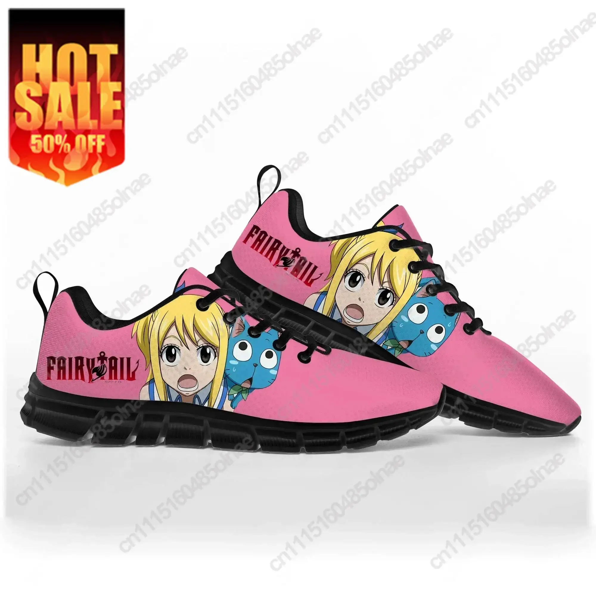 Lucy Heartfilia Anime F-Fairy T-Tail Sports Shoes Men Women Teenager Black Sneakers Custom High Quality Couple Shoe