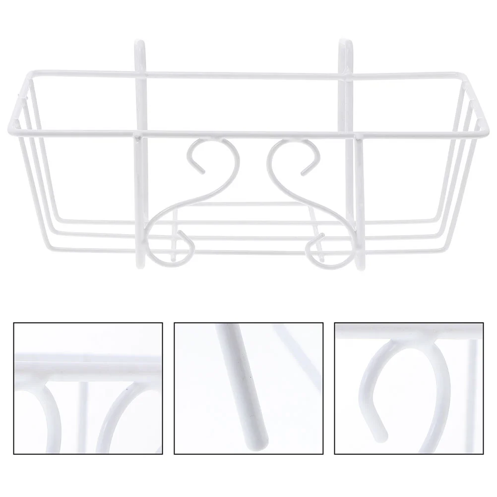 

2 Pcs Flower Stand Balcony Railing Planter Holder Baskets Stands Outdoor Hanging Pot Fence Planters Hanger Boxes